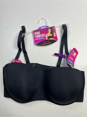 Maiden form Strapless 6-way Bra with Stay-Put Tech, Black, 2X, NWT